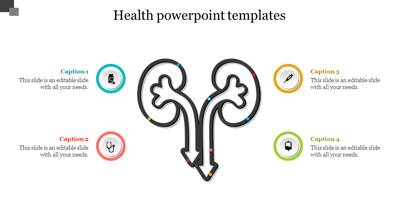 editable-kidney-powerpoint-template-four-nodes